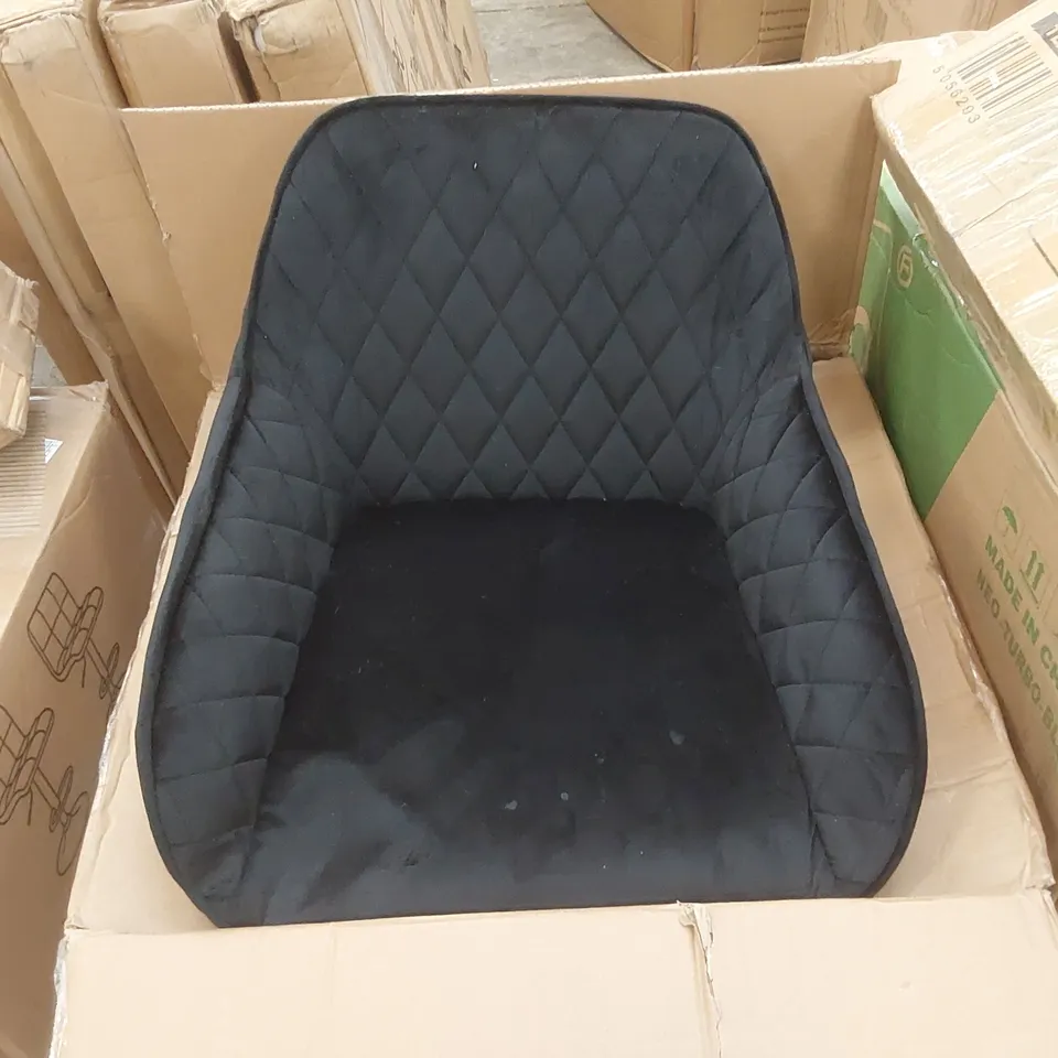 BOXED SET OF 2 VELVET UPHOLSTERED BAR STOOLS- BLACK (1 BOX)