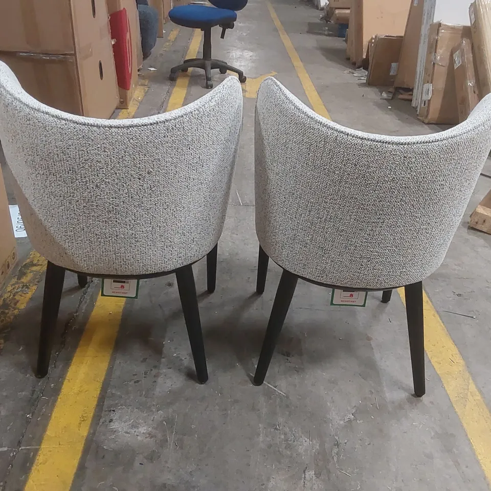 PAIR OF DANETTI EVELYN GREY FABRIC DINING CHAIRS