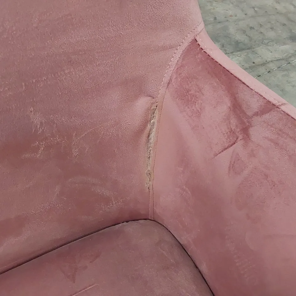 DESIGNER PINK VELVET ARM CHAIR