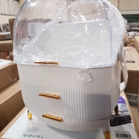 BOXED MULTI PARTITION MAKEUP ORGANIZER - WHITE