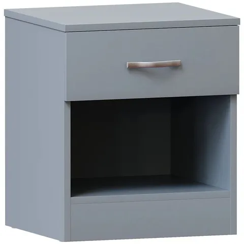 BOXED VIDA DESIGNS RIANO 1 DRAWER BEDSIDE CHEST - GREY