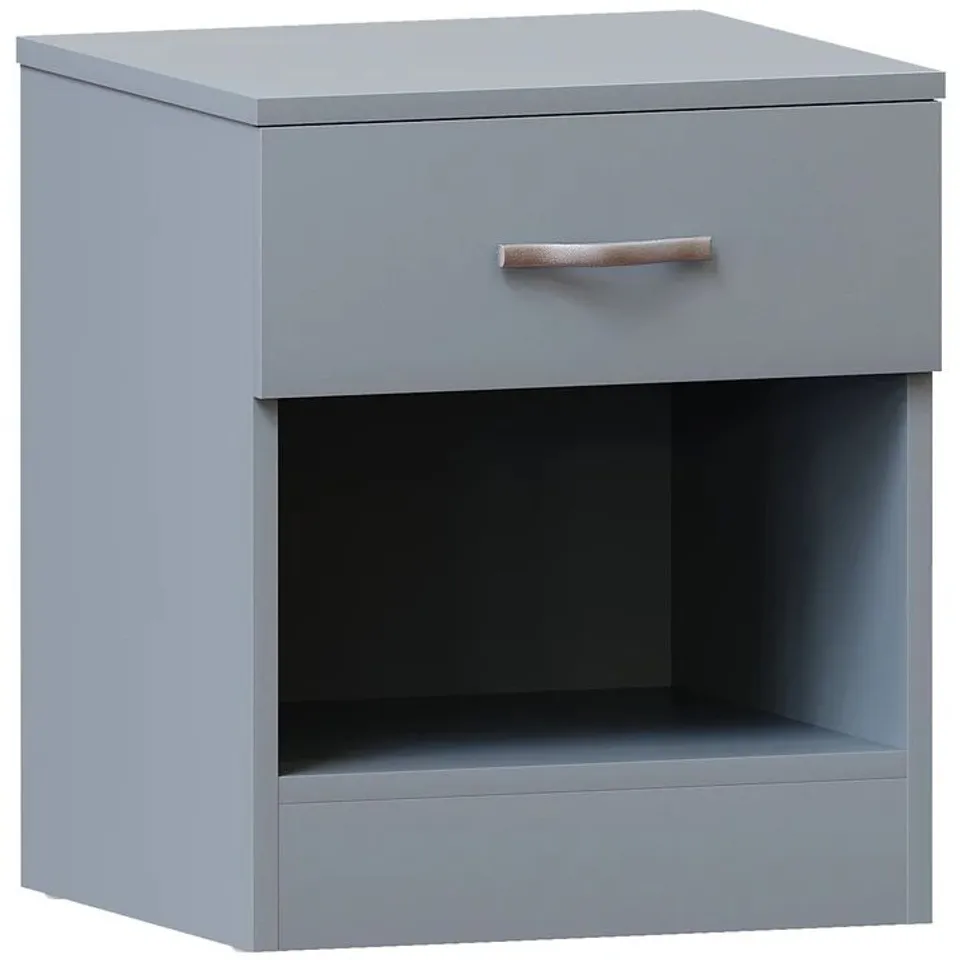 BOXED VIDA DESIGNS RIANO 1 DRAWER BEDSIDE CHEST - GREY