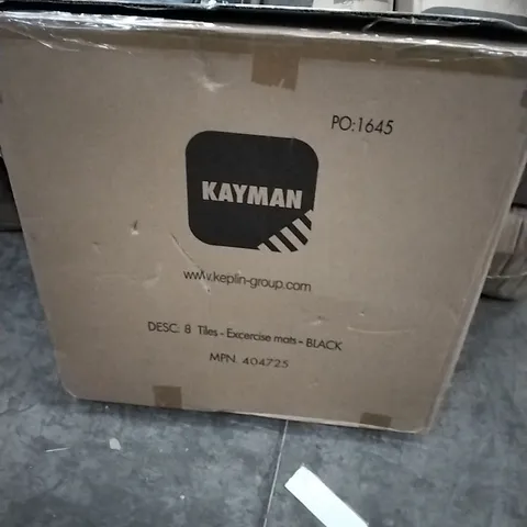 BOXED KAYMAN 8 TILES EXERCISE MATS - BLACK