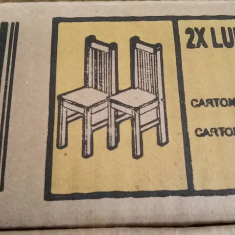 BOXED SET OF 2 LUDLOW DINING CHAIRS - WHITE/OAK EFFECT (1 BOX)