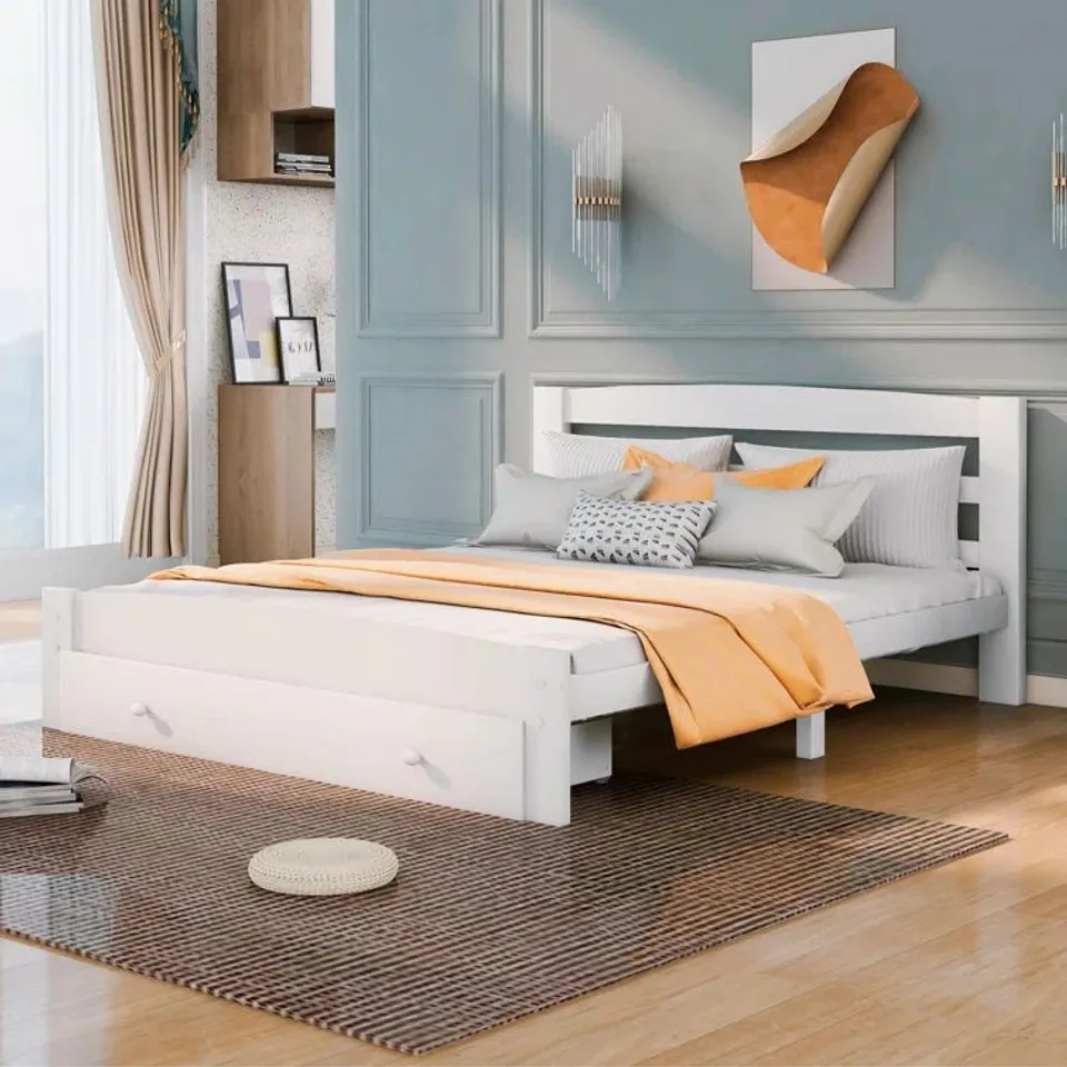 BOXED ISABELA SOLID WOOD STANDARD BUNK BED - WHITE (2 BOXES)
