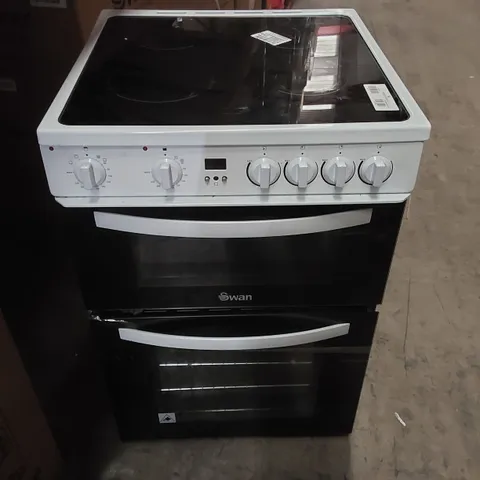 BOXED SX16730W 60CM ELECTRIC DOUBLE OVEN CERAMIC HOB COOKER - WHITE