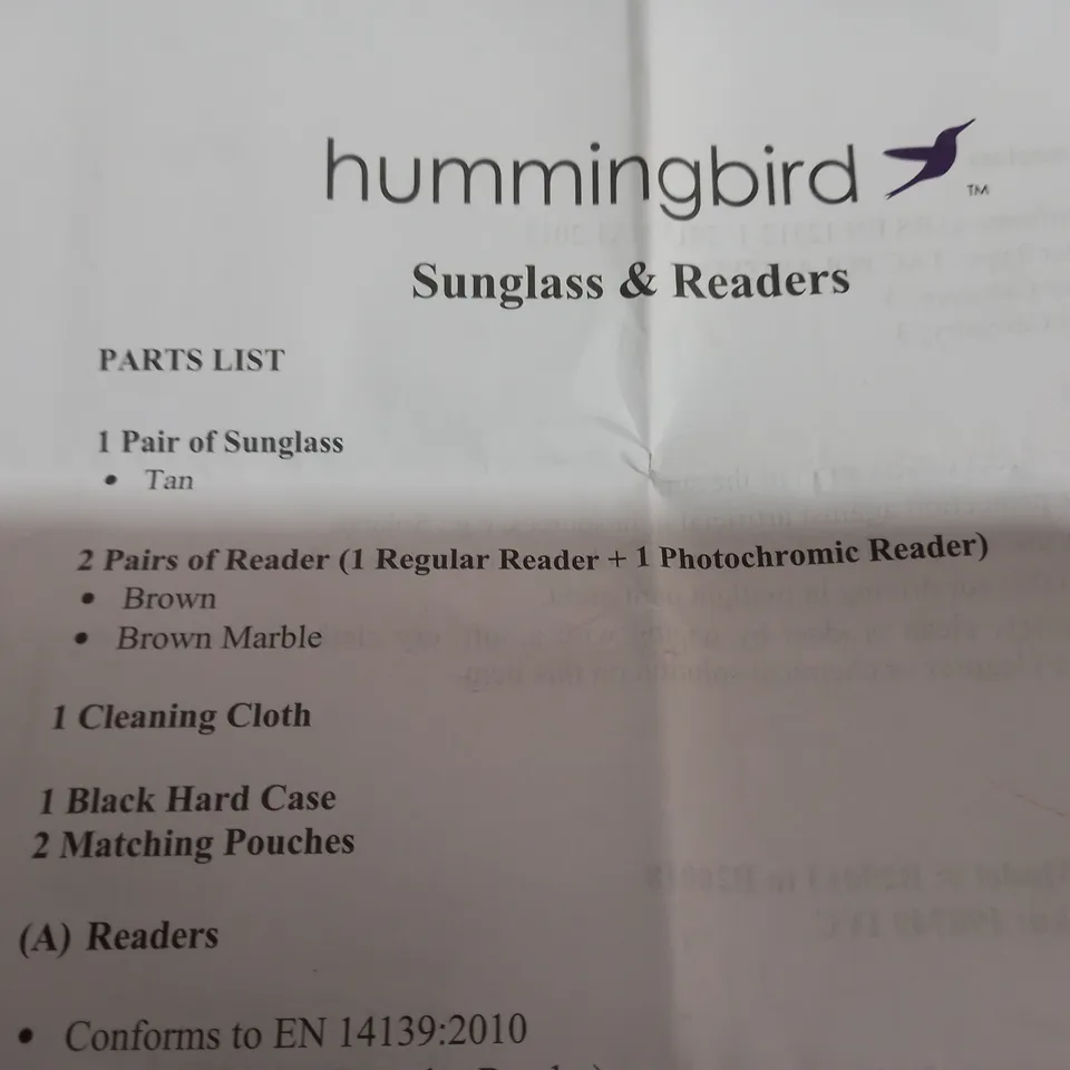 HUMMINGBIRD SUNGLASSES AND READING GLASSES IN TAN