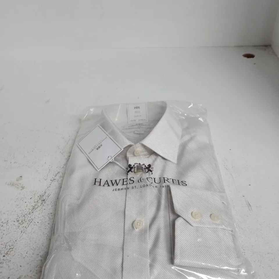 HAWES & CURTIS SLIM NON-IRON SHIRT – WHITE, SINGLE CUFF, 16.5" COLLAR