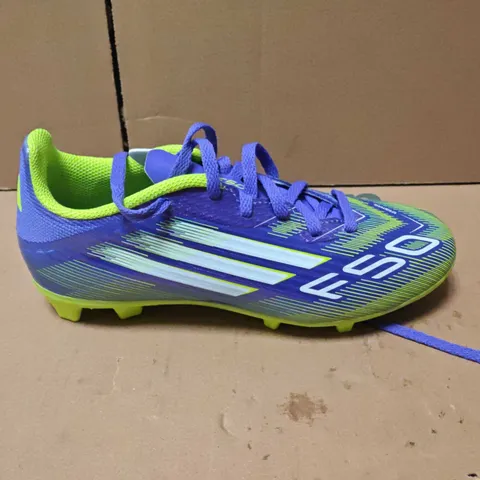 UNBOXED ADIDAS F50 FOOTBALL BOOTS – BLUE & NEON GREEN - UK 2