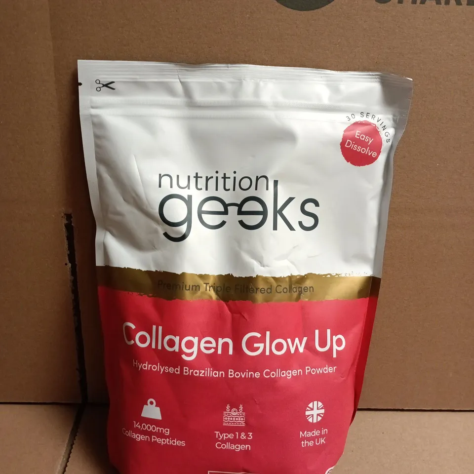 NUTRITION GEEKS COLLAGEN GLOW UP – HYDROLYSED BRAZILIAN COLLAGEN POWDER, 420G