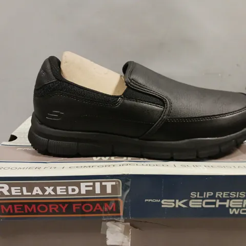 SKETCHERS WORKWEAR NAMPA SLIP ON PLIMSOLL - BLACK - SIZE 5