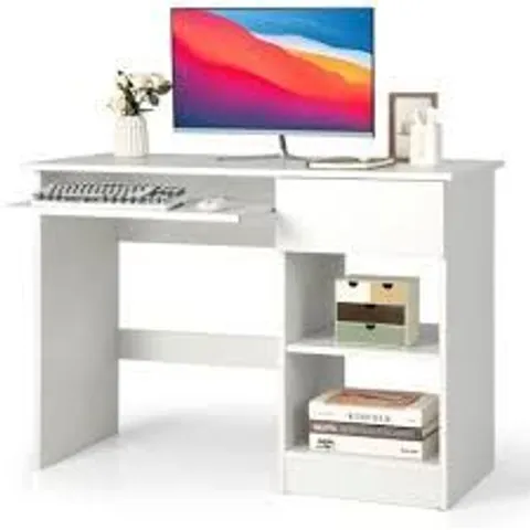 MODERN COMPUTER DESK WORKSTATION PC LAPTOP TABLE W/  KEYBOARD TRAY & DRAWER