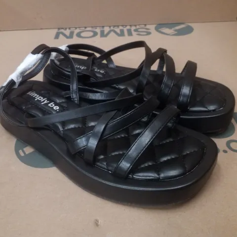 BOX CONTAINING APPROXIMATELY 6 PAIRS OF BRAND NEW SIMPLY BE BLACK PHOEBE EX WIDE SANDALS - SIZE 6