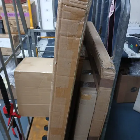 5 ASSORTED ITEMS TO INCLUDED BROKEN MIRRORS, HEADBOARD, STORAGE JARS, ETC - COLLECTION ONLY
