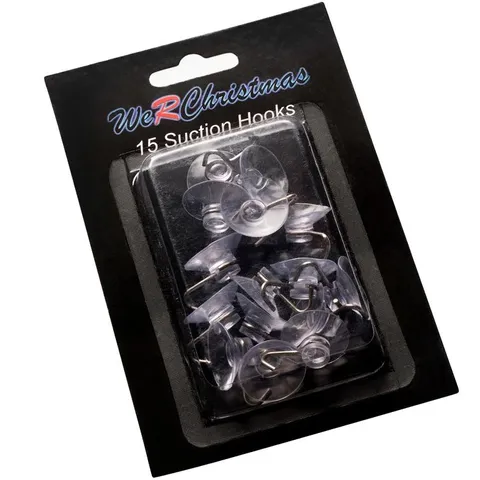 BAGGED SUCTION CLIPS WALL HOOK (SET OF 15)