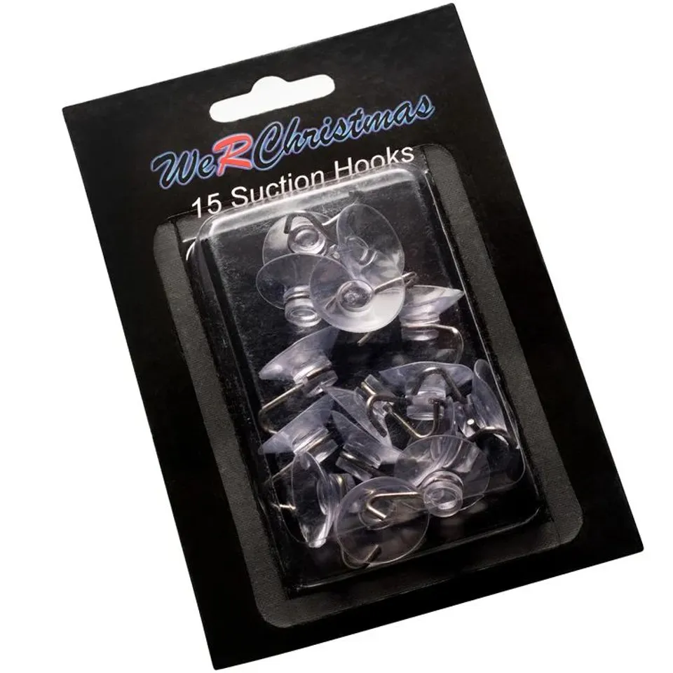 BAGGED SUCTION CLIPS WALL HOOK (SET OF 15)