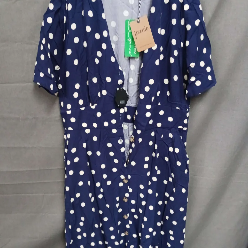 JOANIE MANON POLKA BLUE DRESS - UK 16