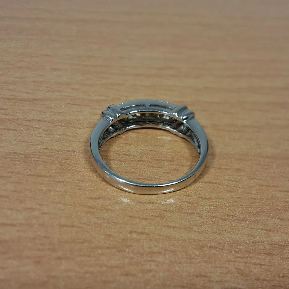18CT WHITE GOLD RING PAVE SET WITH NATURAL DIAMONDS