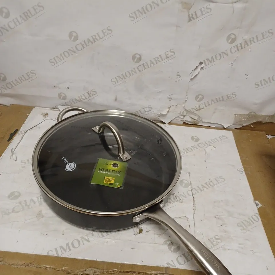 GREENPAN LIMA MIDNIGHT HARD ANODIZED HEALTHY CERAMIC NON-STICK 30 CM/4.8 LITRE SAUTÉ PAN 