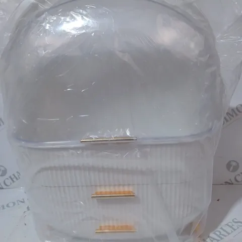 BOXED UNBRANDED MAKE-UP ORGANISER/STORAGE CONTAINER IN WHITE
