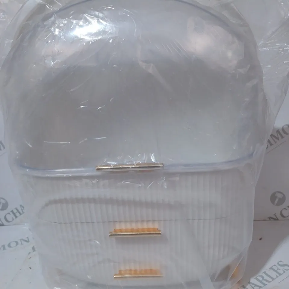 BOXED UNBRANDED MAKE-UP ORGANISER/STORAGE CONTAINER IN WHITE