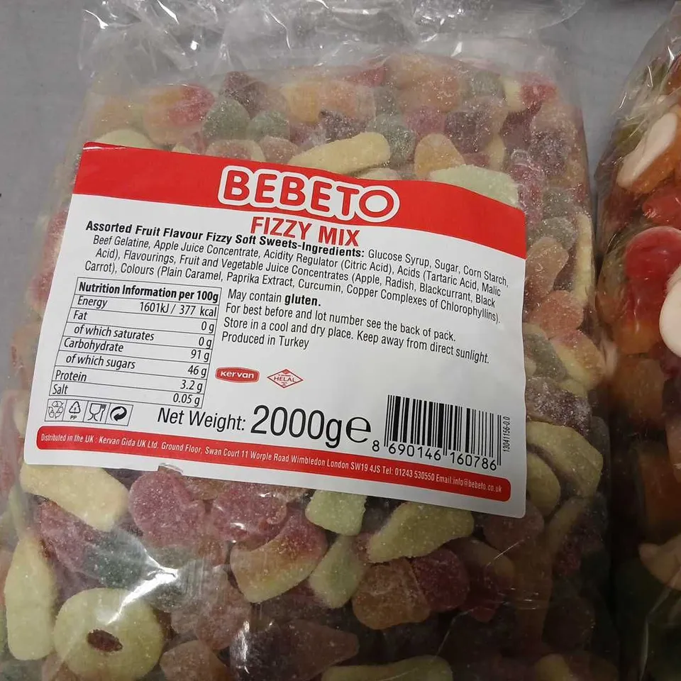 BEBETO GUMMY MIX – ASSORTED FRUIT FLAVOUR SOFT SWEETS, 2 X 2KG BAGS