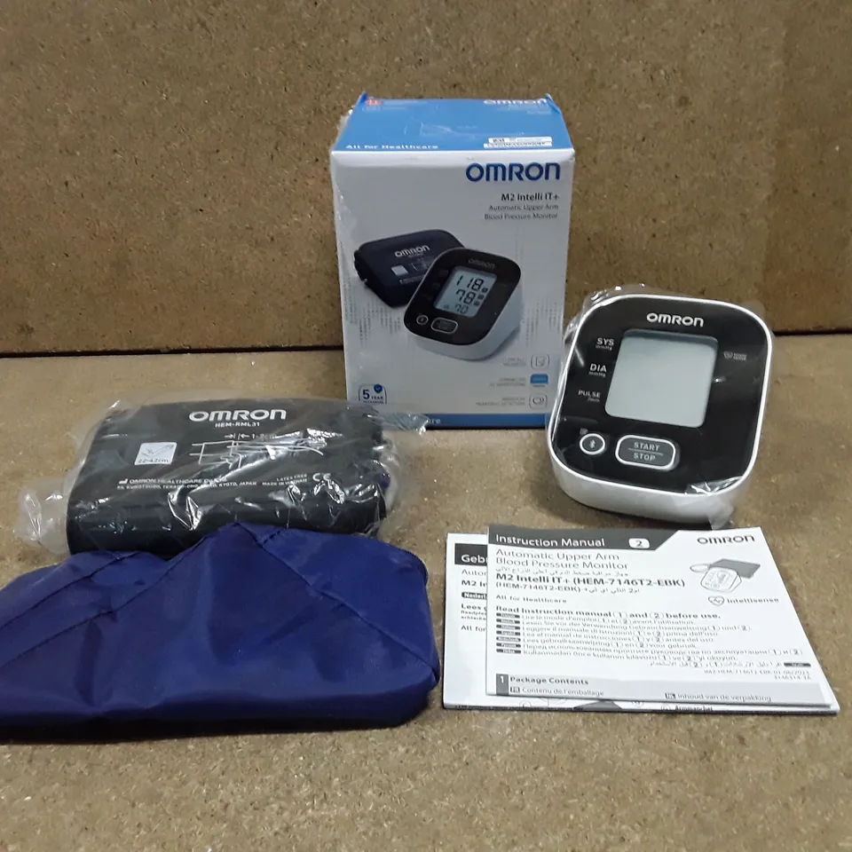 BOXED OMRON M2 INTELLI IT+ AUTOMATIC UPPER ARM BLOOD PRESSURE MONITOR 