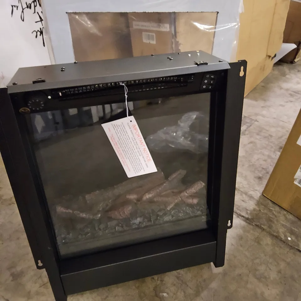 BOXED B&Q EKON 16" INSET ELECTRIC FIRE BLACK NICKLE