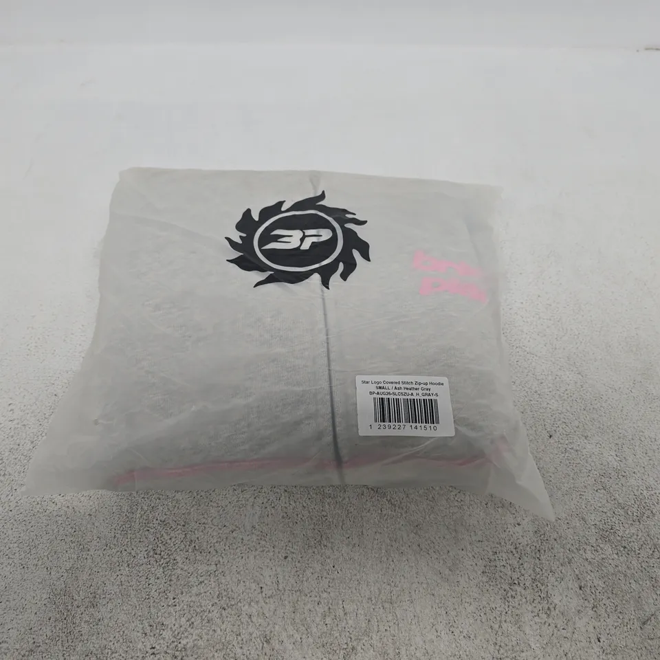 BAGGED BROKEN PLANET STAR LOGO COVERED STITCH ZIP UP HOODIE - SIZE SMALL