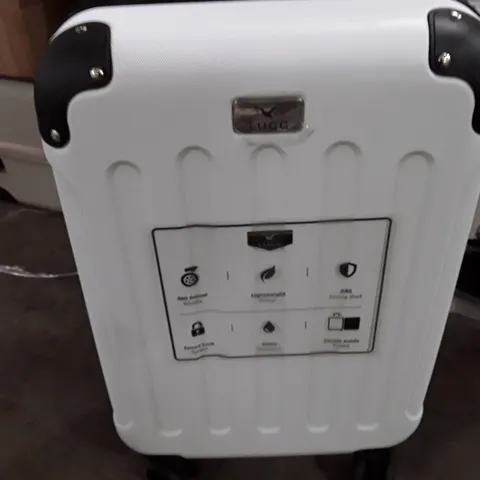 UNBOXED KEPLIN LUGG SMALL SIZE TRAVEL LUGGAGE WITH WHEELS SECURE LOCK SYSTEM WHITE COLOUR