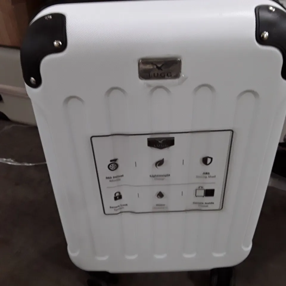 UNBOXED KEPLIN LUGG SMALL SIZE TRAVEL LUGGAGE WITH WHEELS SECURE LOCK SYSTEM WHITE COLOUR