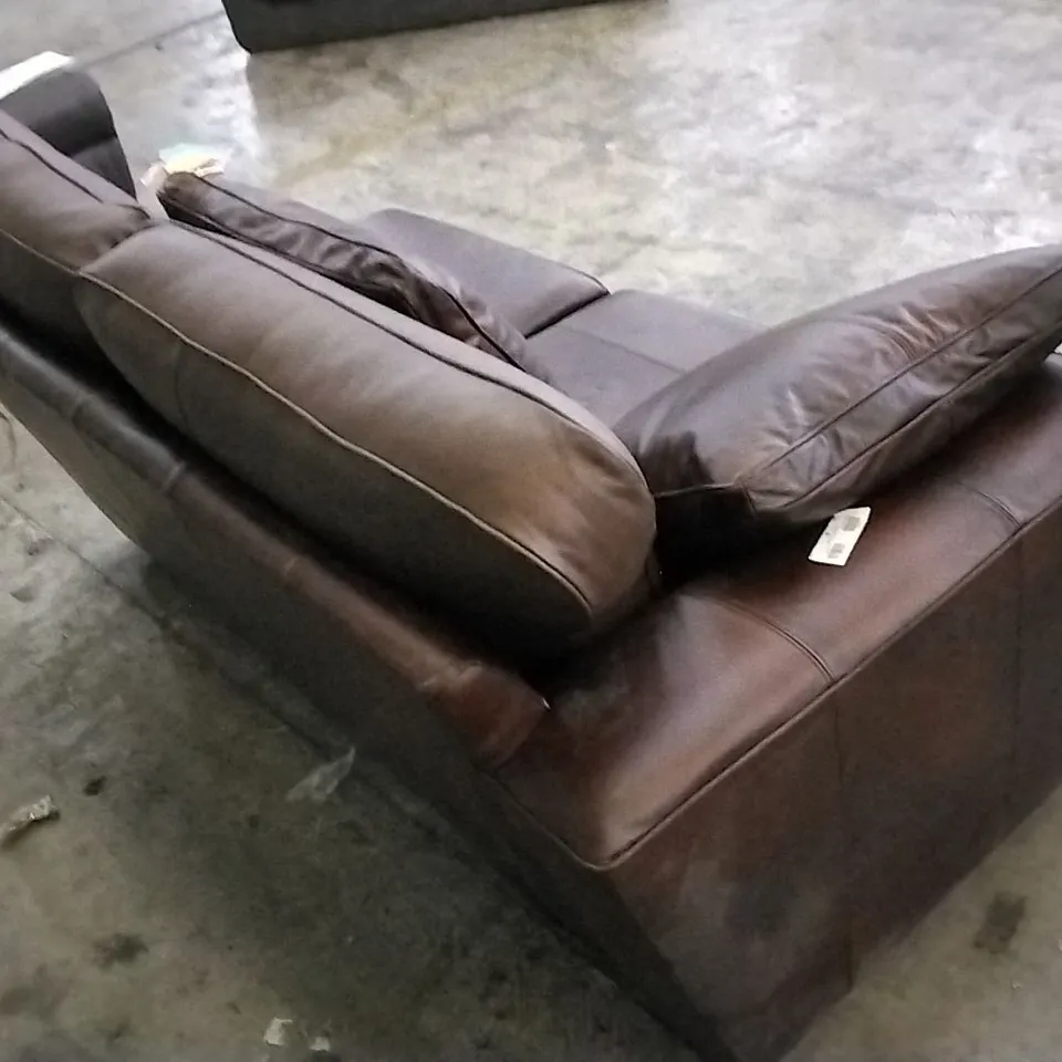 QUALITY BRITISH DESIGNER TAN LEATHER SOFA SECTION
