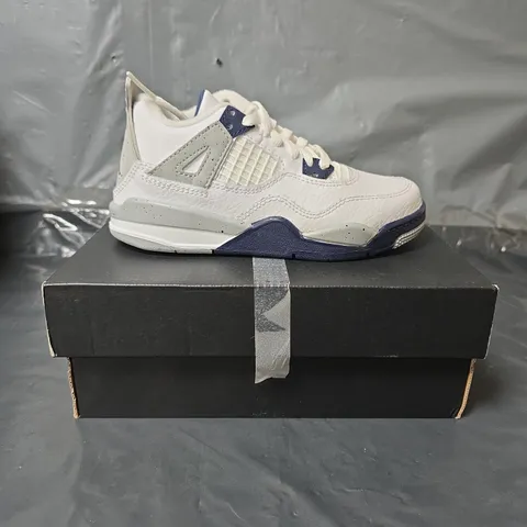 JORDAN 4 RETRO KIDS TRAINERS - BLUE AND WHITE - SIZE 10.5
