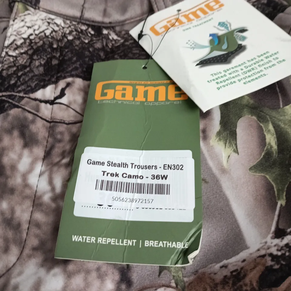 GAME STEALTH TROUSERS - EN302 TREK CAMO - UK 36 (36W)