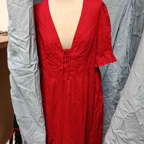 NOBODY'S CHILD LIA MIDI DRESS – SOFT RED, UK 16 (EU 44, USA 12)