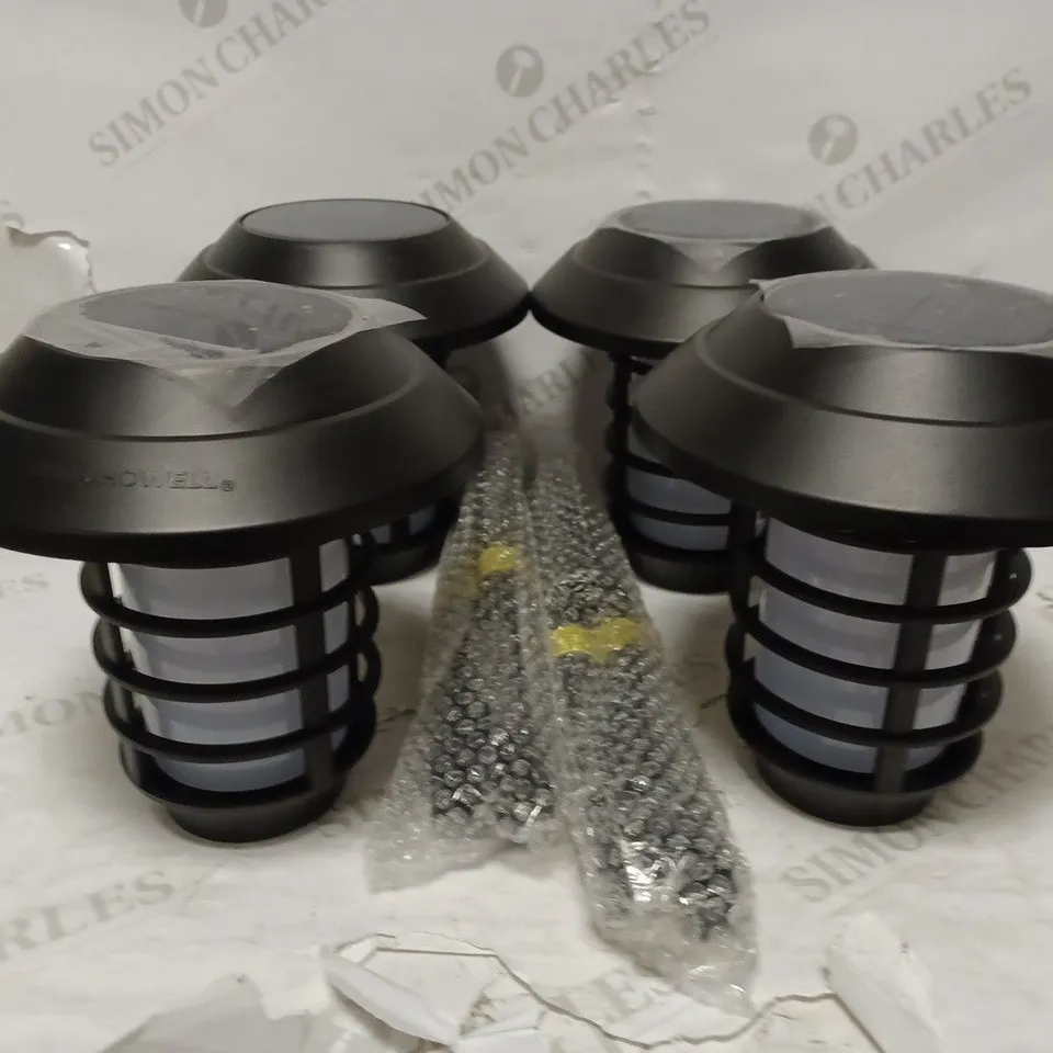 BELL & HOWELL SET OF 4 SOLAR 21 LUMENS DUAL FUNCTION FLAME/ WHITE STAKE LIGHTS