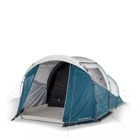 BOXED DECATHLON CAMPING TENT WITH POLES ARPENAZ 4.1 FRESH&BLACK 4 PERSONS 1 BEDROOM
