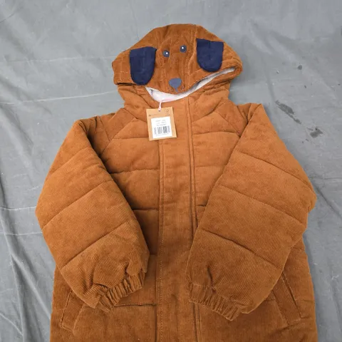 MINI BODEN CORDUROY PUFFER JACKET WITH DOG HOOD, 3-4 YEARS (104CM)