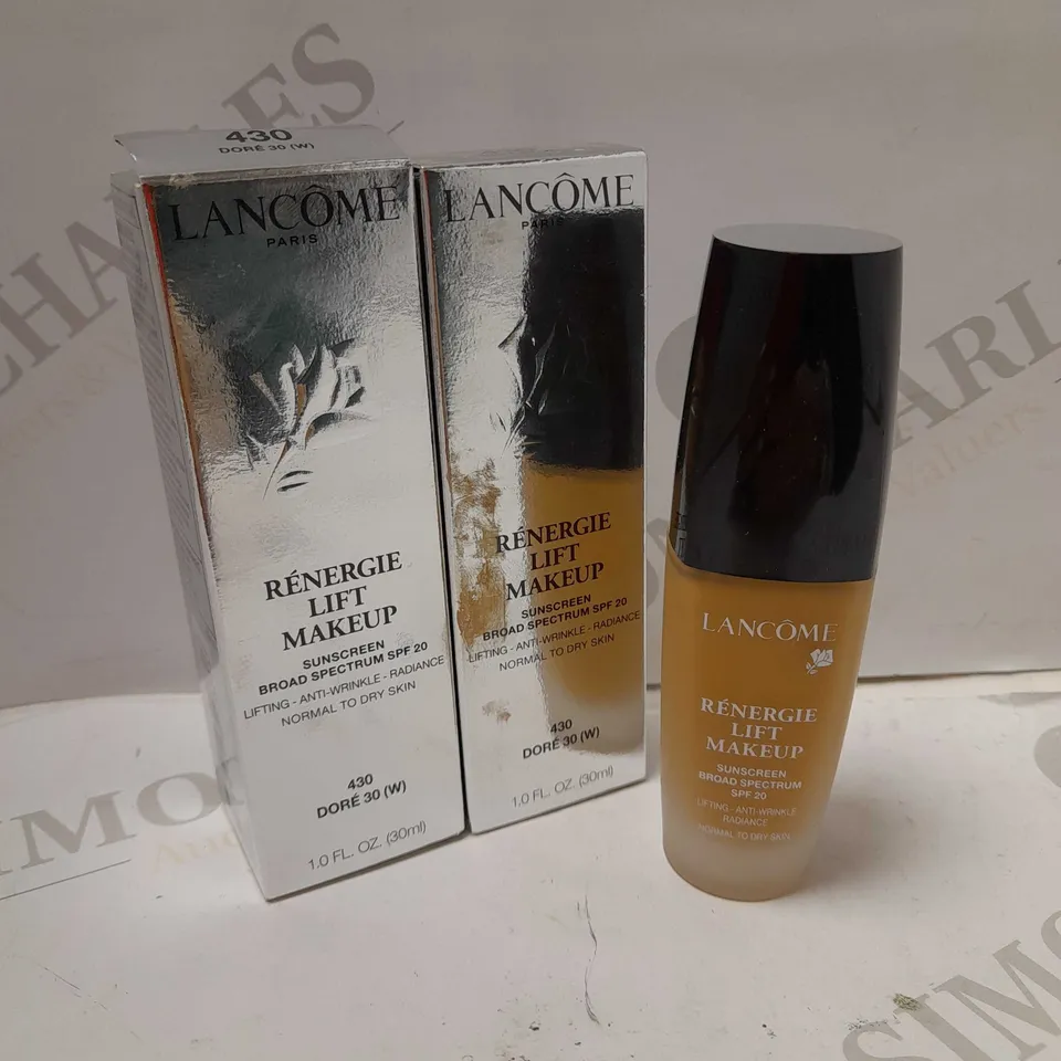 LOT OF 2 X 30ML LANCOME RENERGIE LIFT MAKEUP - 430 DORE 30 (W)