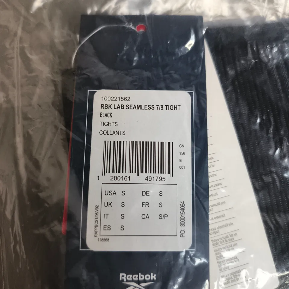 REEBOK LAB SEAMLESS 7/8 TIGHT – BLACK, UK SIZE S