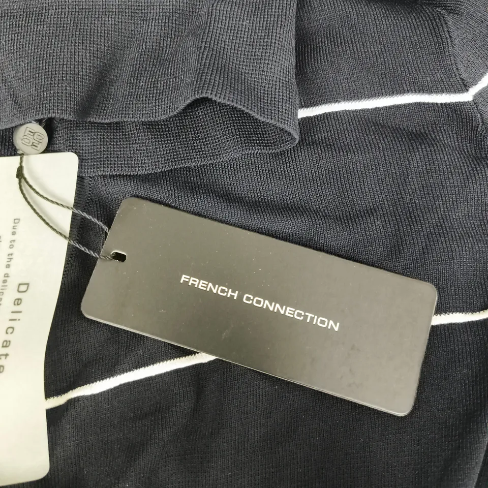 FRENCH CONNECTION OTTIE KNIT STRIPE MAXI DRESS – NAVY & WHITE, SIZE L