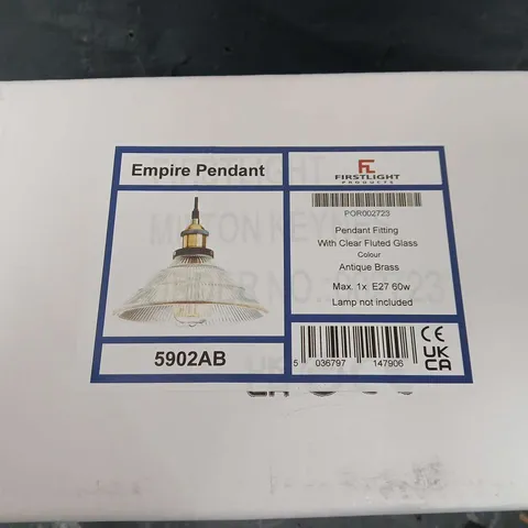 BOXED FIRSTLIGHT EMPIRE PENDANT 