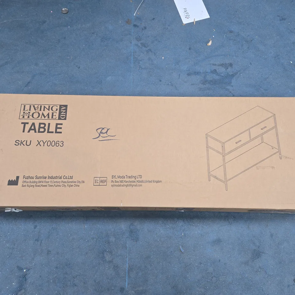 BOXED LIVING AND HOME WOODEN METAL FRAME TABLE - COLLECTION ONLY
