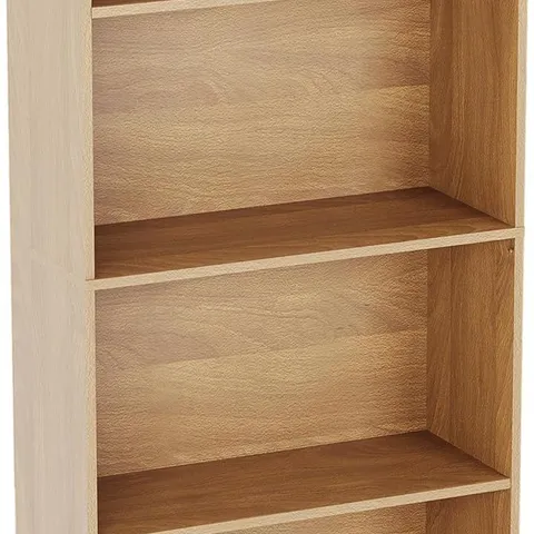 BOXED VIDA CAMBRIDGE 4 TIER LARGE BOOKCASE - OAK (1 BOX)
