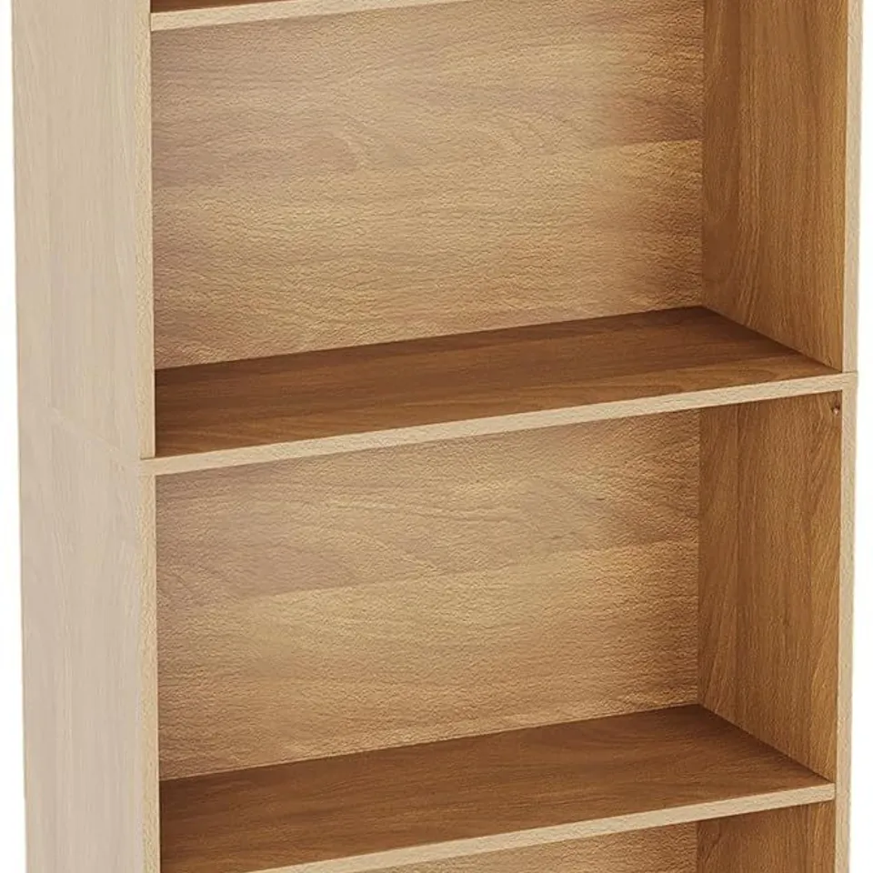 BOXED VIDA CAMBRIDGE 4 TIER LARGE BOOKCASE - OAK (1 BOX)