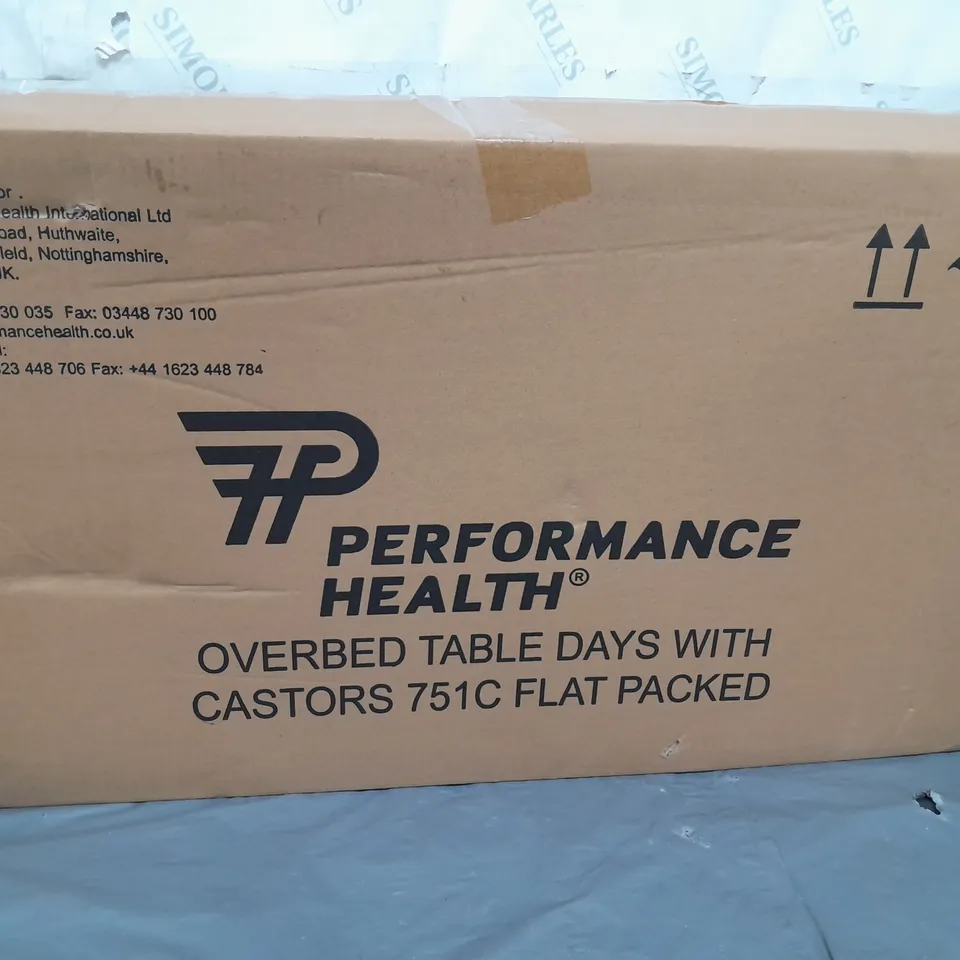 BOXED PERFORMANCE HEALTH OVERBED TABLE 