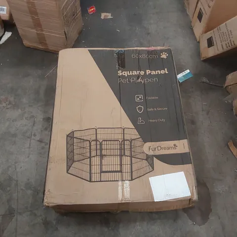 BOXED FURDREAMS SQUARE PANEL PET PLAY PEN