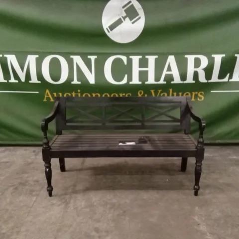 QUALITY DESIGNER BLACK WOODEN BENCH