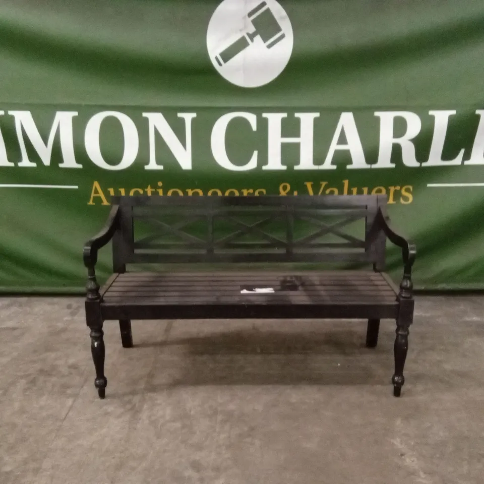 QUALITY DESIGNER BLACK WOODEN BENCH