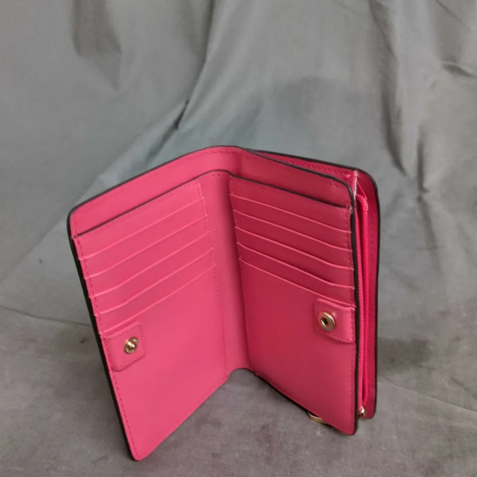 RADLEY LONDON PINK LEATHER PURSE WITH DOG LOGO – ZIP AROUND